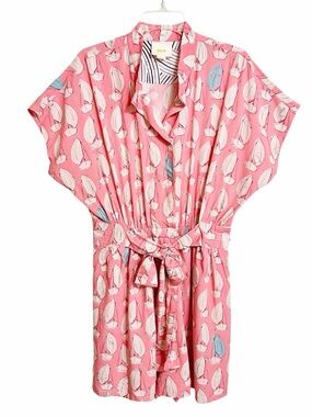 Anthropologie Maeve Tourista Sailboat Romper 14 Pink Coastal New England Summer